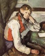 Paul Cezanne Garcon au gilet rouge oil painting reproduction